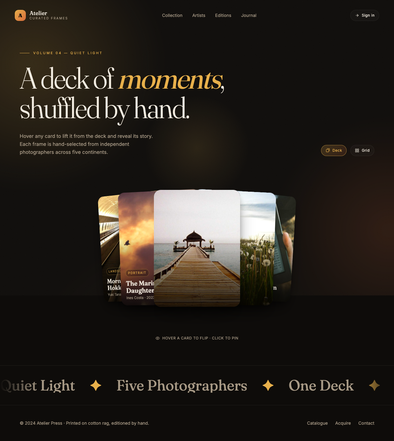 fp8 render of the photo card prompt: complete stylish photo card interface